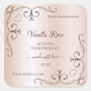 Étiquettes de produits pastel Rose rose de l'orna