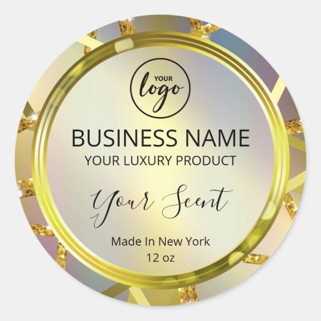 Étiquettes de produits Rainbow Gold Lines (Devant)