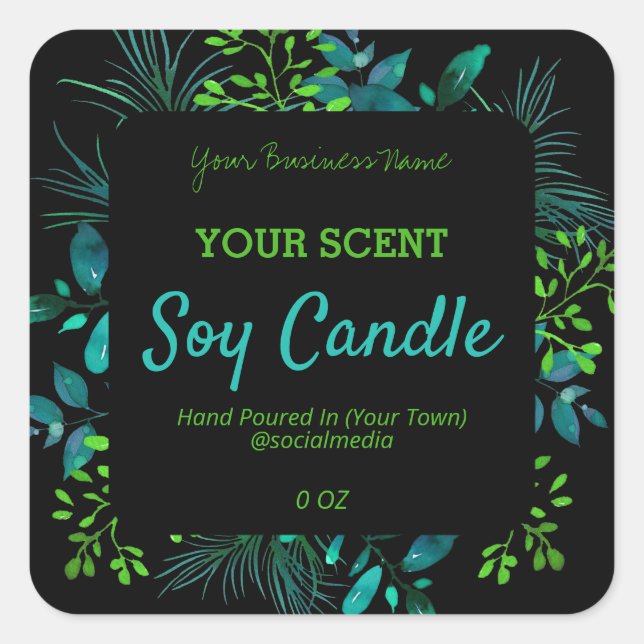 Étiquettes de produits riches en bleu foncé vert (Devant)