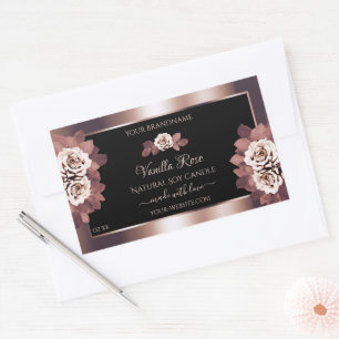Étiquettes de produits Roses de luxe en or noir  F