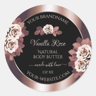 Étiquettes de produits Roses de luxe en or noir  F