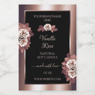 Étiquettes de produits Roses de luxe en or noir  F