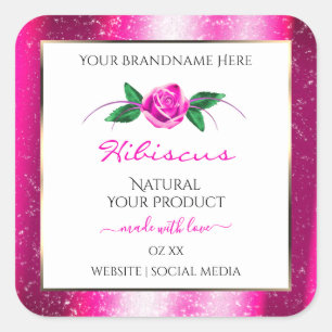Étiquettes de produits roses et blancs Parties sci