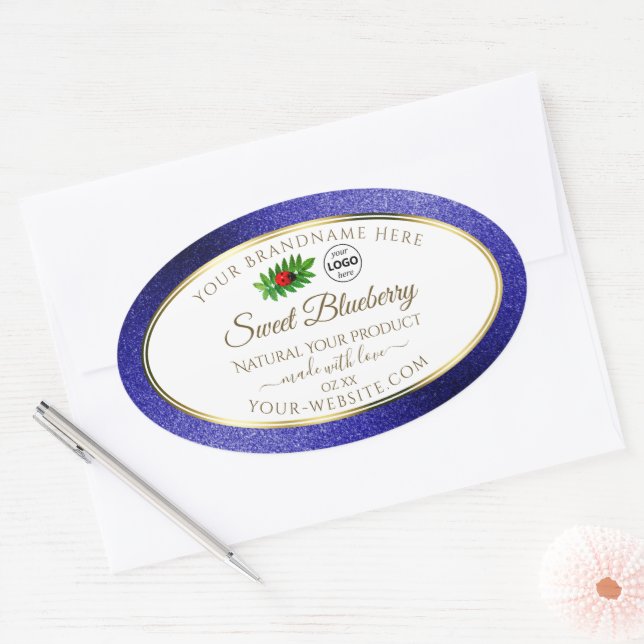 Étiquettes de produits Royal Bleu Blanc Ladybug av (Enveloppe)
