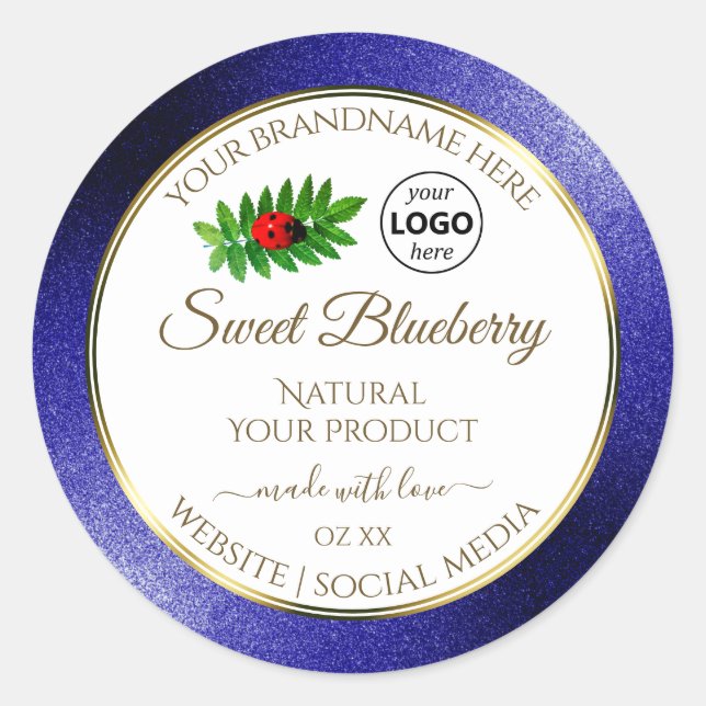 Étiquettes de produits Royal Bleu Blanc Ladybug av (Devant)