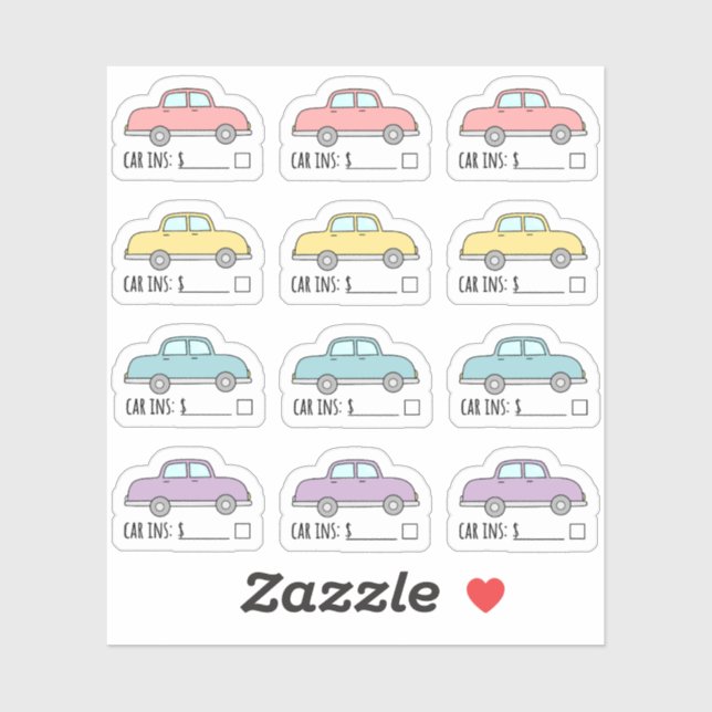 Étiquettes de rappel de facture d'assurance automo (Feuille)