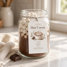 Étiquettes de recette de cacao chaud fait maison p
