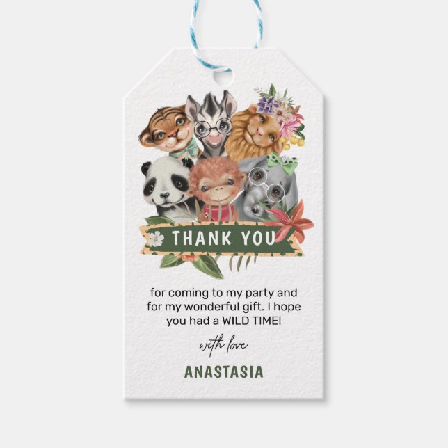 Étiquettes de remerciement Cadeau de Fille de Jung (Devant)