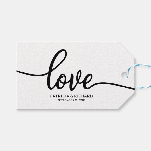 Étiquettes de remerciement de mariage à calligraph (Devant (Horizontal))