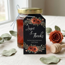 Étiquettes de remerciement de mariage bohème flora