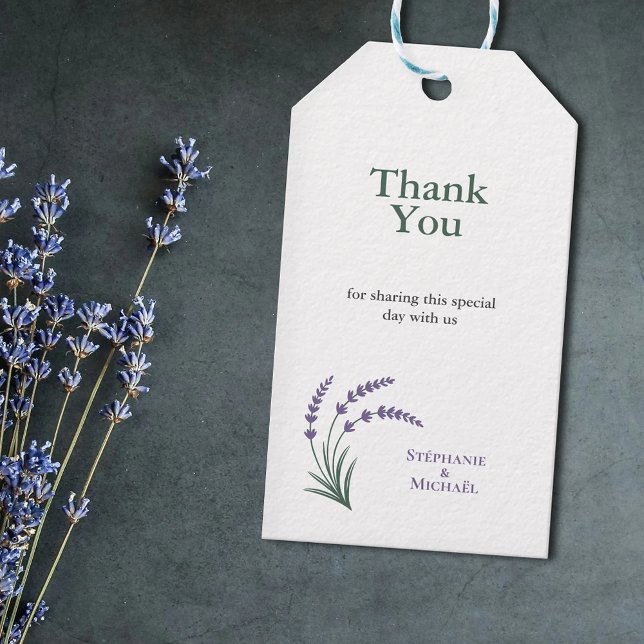 Étiquettes de remerciement de mariage Simple Lavan (Simple Lavender Wedding Thank You Gift Tags)