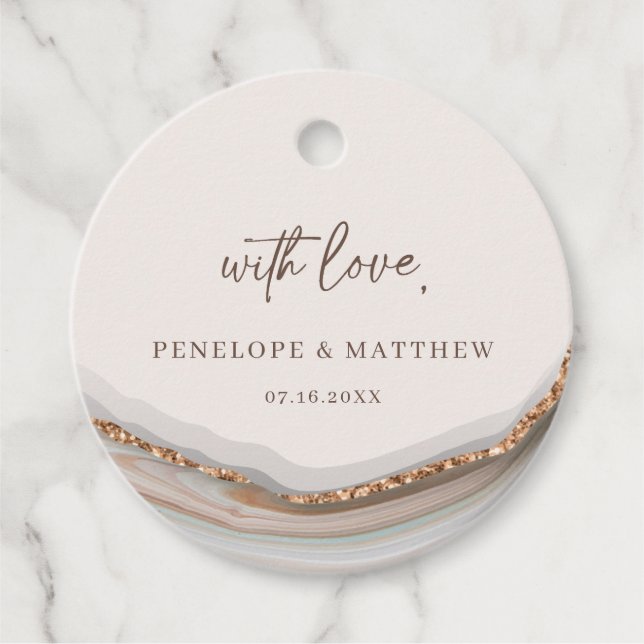 Étiquettes de remerciement en marbre de pierre d'a (Devant)