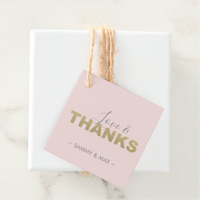 Étiquettes de remerciement et d'amour rose (En situation)