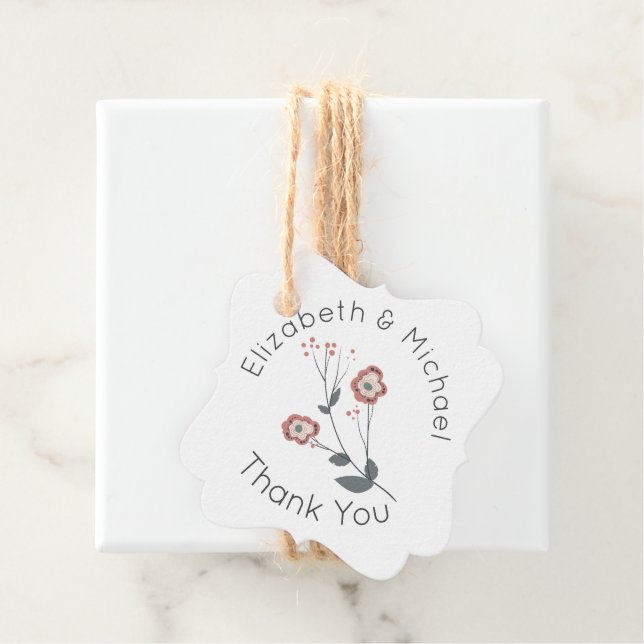 Étiquettes de remerciement kraft pour fleurs de fo (En situation)