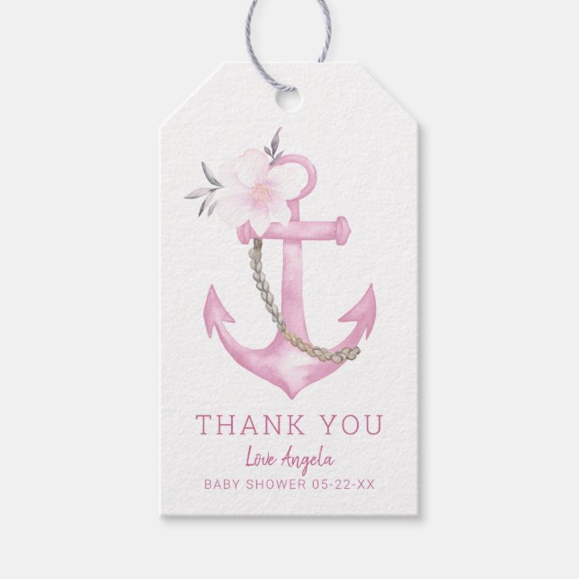 Étiquettes de remerciement pour Baby Shower Marin  (Devant)