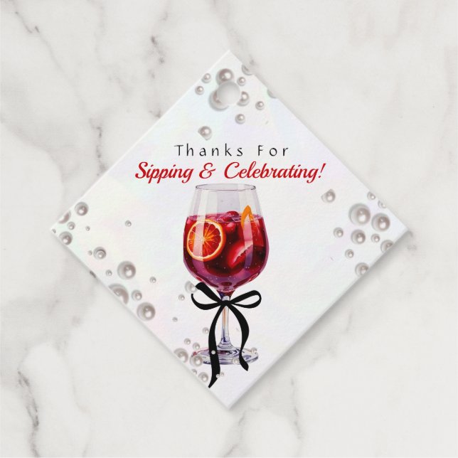 Étiquettes de remerciement pour boissons et célébr (Devant)