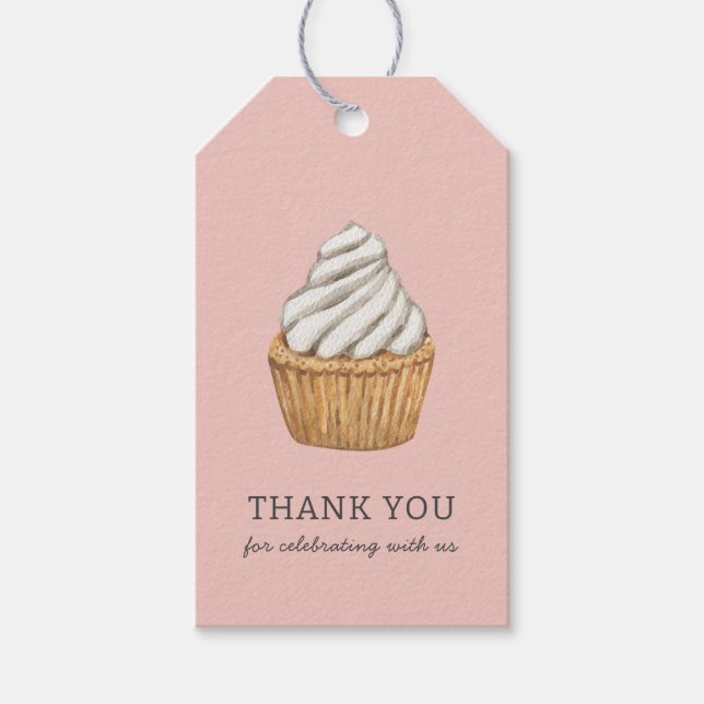 Étiquettes de remerciement pour cadeaux de cupcake (Devant)