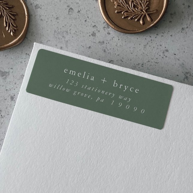 Étiquettes de renvoi de l'adresse de la forêt de s (EMELIA Sage Green Forest Return Address Labels)