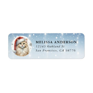Étiquettes de retour Chat Angora Turc Noël