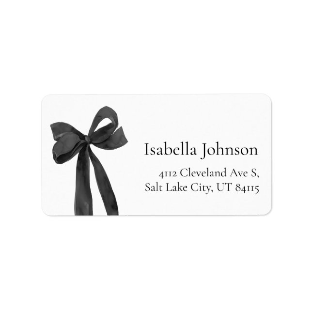 Étiquettes de retour d'adresse à nœud noir moderne (Devant)