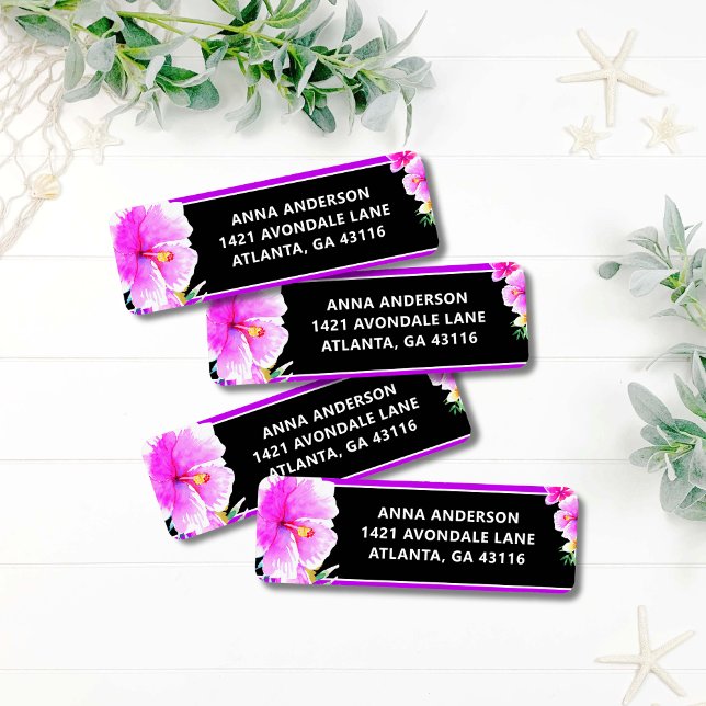 Étiquettes de retour d'adresse blanche pour annive (Créateur téléchargé)