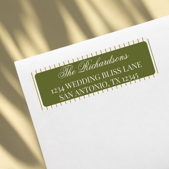 Étiquettes de retour d'adresse de mariage rayures  (Créateur téléchargé)