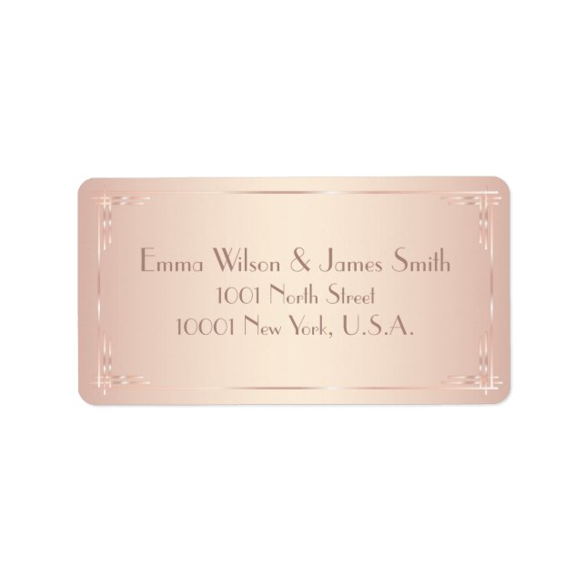 Étiquettes de retour d'adresse de Mariage vintage  (Devant)
