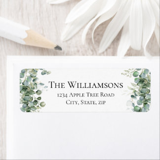 Étiquettes de retour d'adresse de mariage vintage 