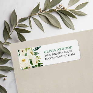 Étiquettes de retour d'adresse florales de verdure