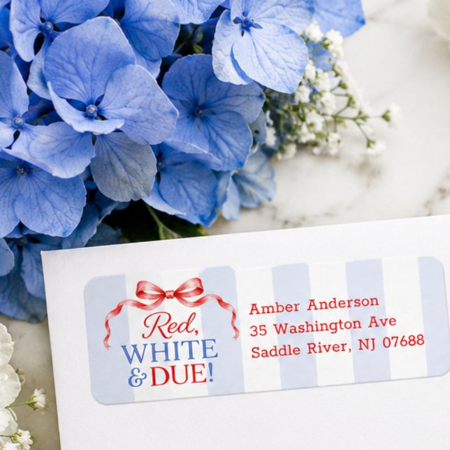 Étiquettes de retour d'adresse Red White & Due (Créateur téléchargé)