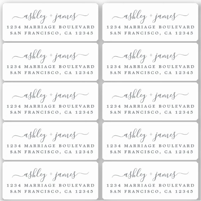 Étiquettes de retour de calligraphie 2 x 0,8 pouce (Devant)