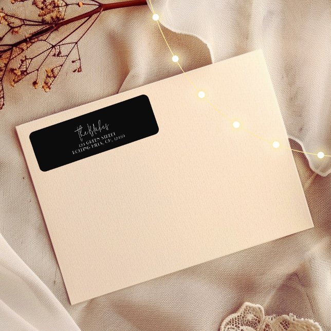 Étiquettes de retour de la carte de Noël | Black (Créateur téléchargé)