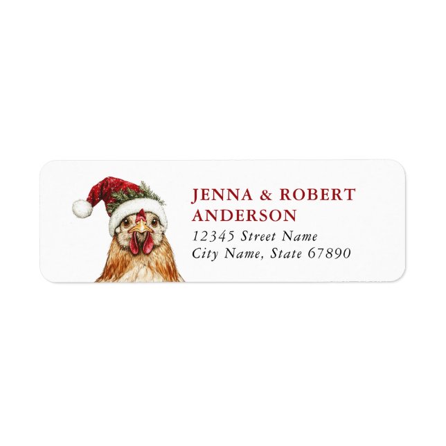 Étiquettes de retour de poulets de Noël (Devant)