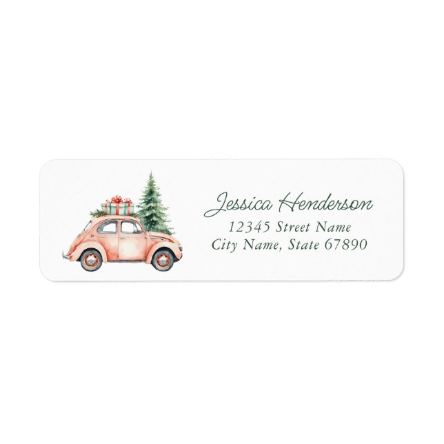 Étiquettes de retour de voiture de Noël (Devant)
