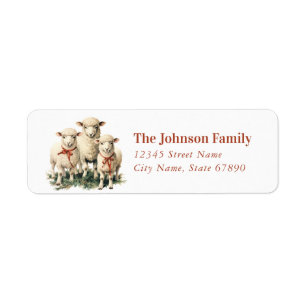 Étiquettes de retour des moutons de Noël