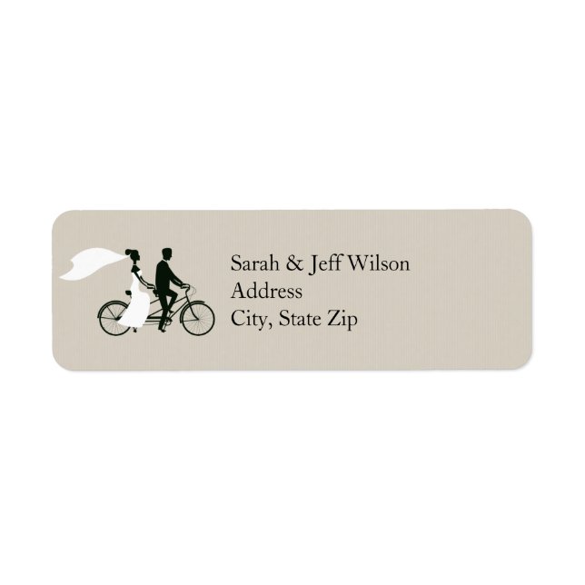 Étiquettes de retour du Mariage de bicyclette Tand (Devant)
