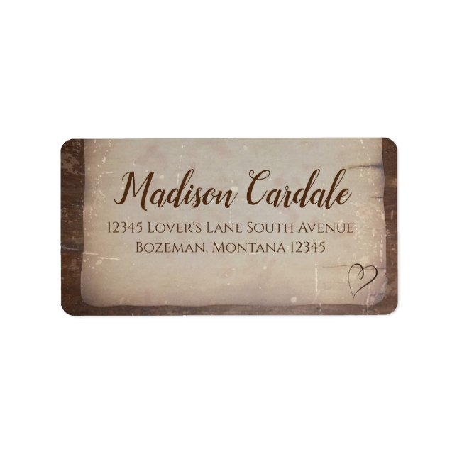 Étiquettes de retour du Mariage de coeur en papier (Devant)