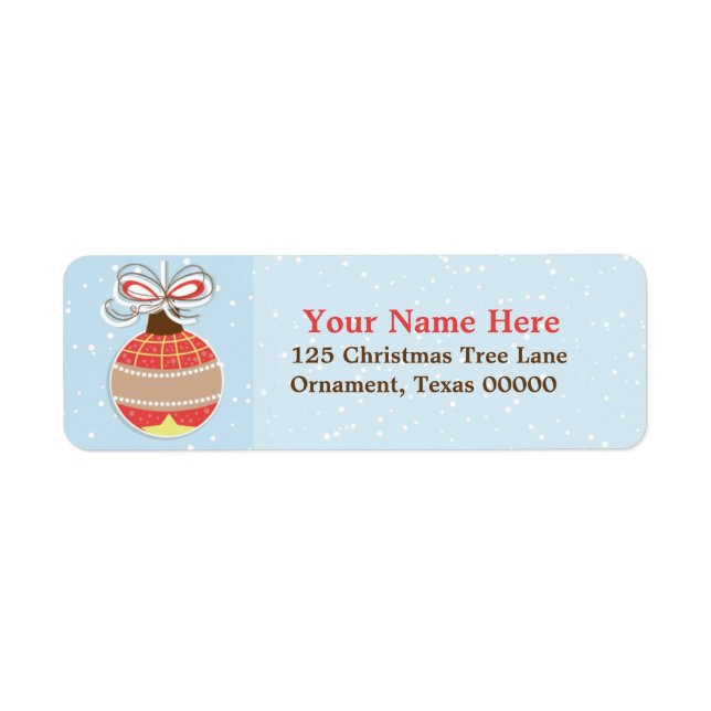 Étiquettes de retour personnalisées de l'ornement  (Devant)