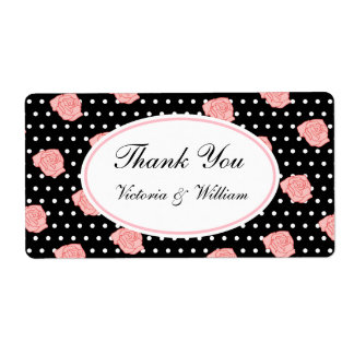 Étiquettes de rose rose personnalisée