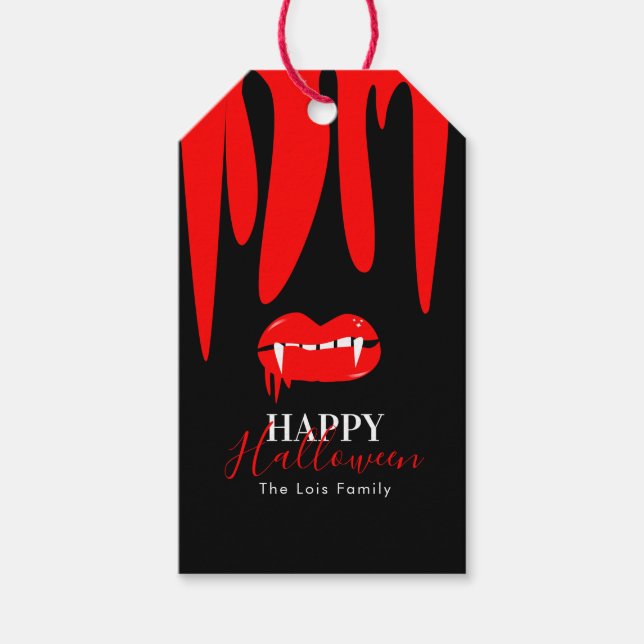 Étiquettes de sac de friandises Halloween Lèvres d (Devant)