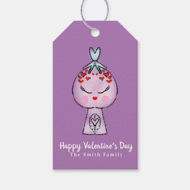 Étiquettes de Saint-Valentin dessinées à la main a (Devant)