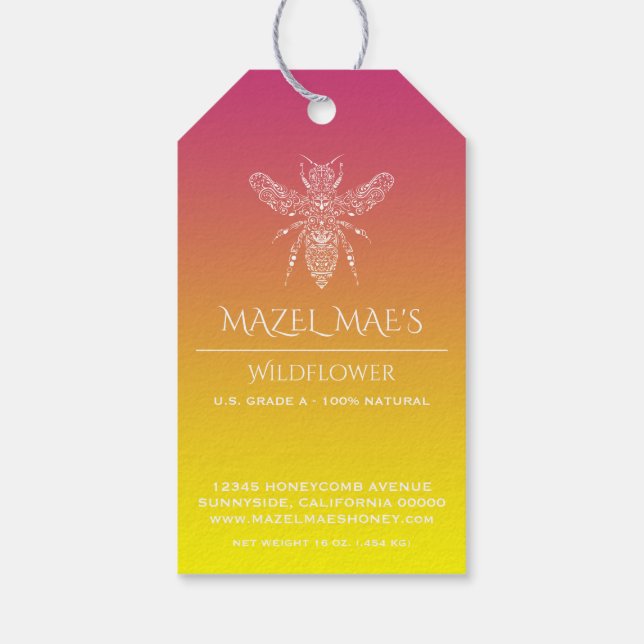 Étiquettes de saveur de miel maison sur mesure (Dos)