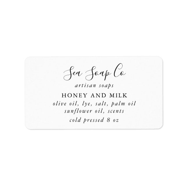 Étiquettes de savon (Devant)