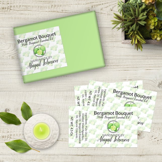 Étiquettes de savon Bergamot 🧼 pour vos créations (Bergamot Soap Labels 🧼 for Your Homemade Creations -- Customize On Screen Now
)