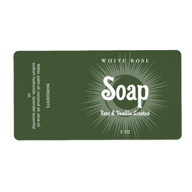 Étiquettes de savon de soap vert terreux (Devant)