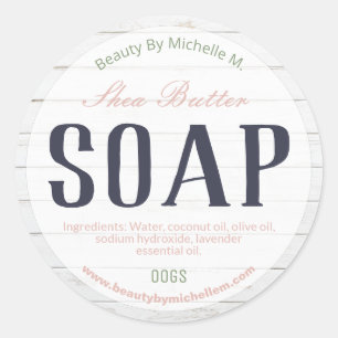 Étiquettes de savon en bois blanc au beurre de kar