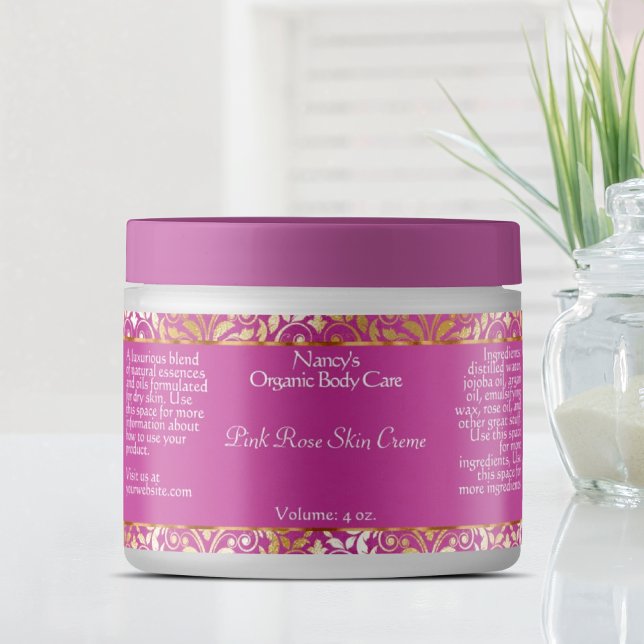 Étiquettes de savon et de cosmétiques rose et or d (Créateur téléchargé)