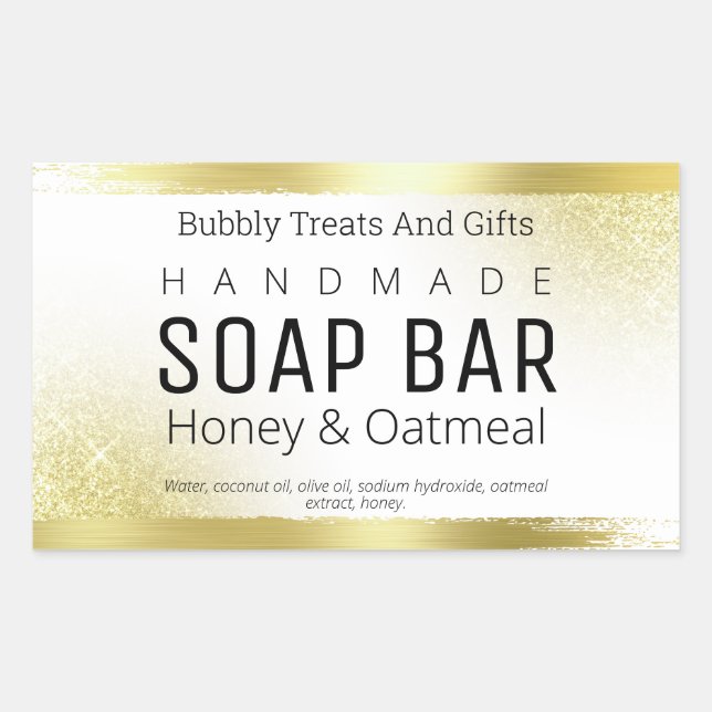 Étiquettes de savon faits main Parties scintillant (Devant)