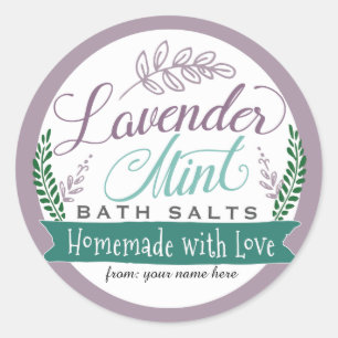Étiquettes de sel de bain à la menthe de Lavender 