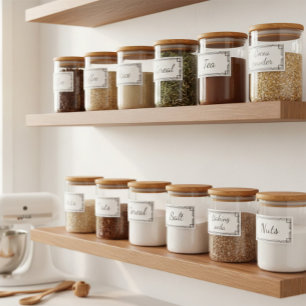Étiquettes de stockage de cuisine minimales person